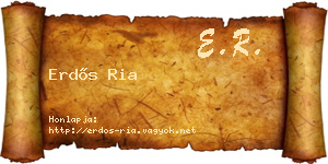 Erdős Ria névjegykártya