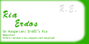 ria erdos business card